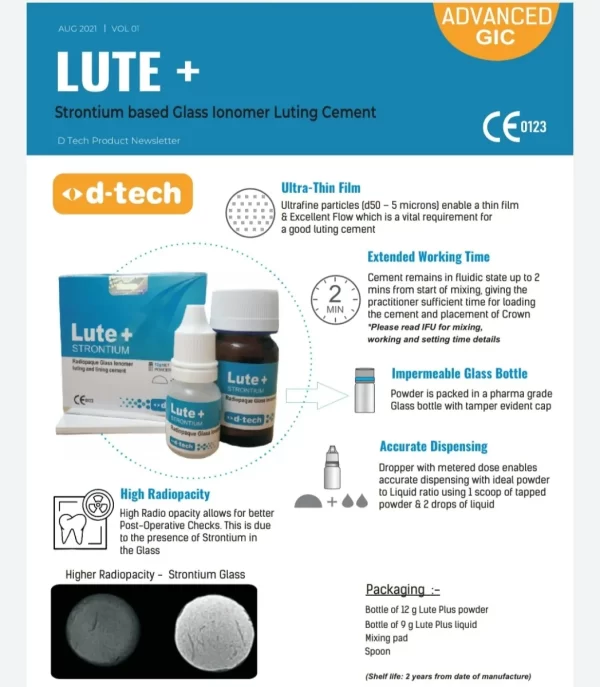 D-Tech Lute Plus Strontium Glass Ionomer Cement - Image 2